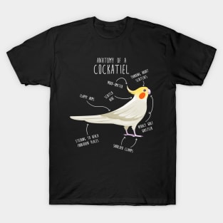 Lutino Cockatiel Anatomy T-Shirt